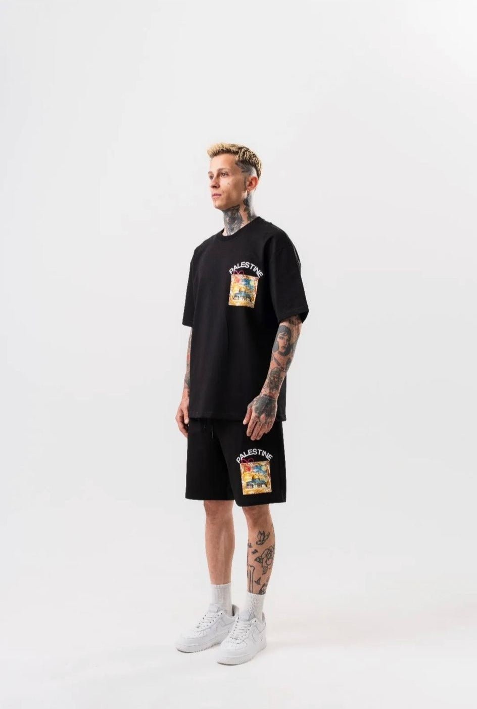 Ensemble t-shirt short Palestine Noir - BLVCKSTORE