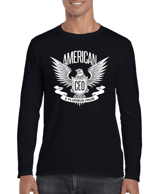 American CEO Patriotic Eagle Men's Long Sleeve Shirt - BLVCKSTORE