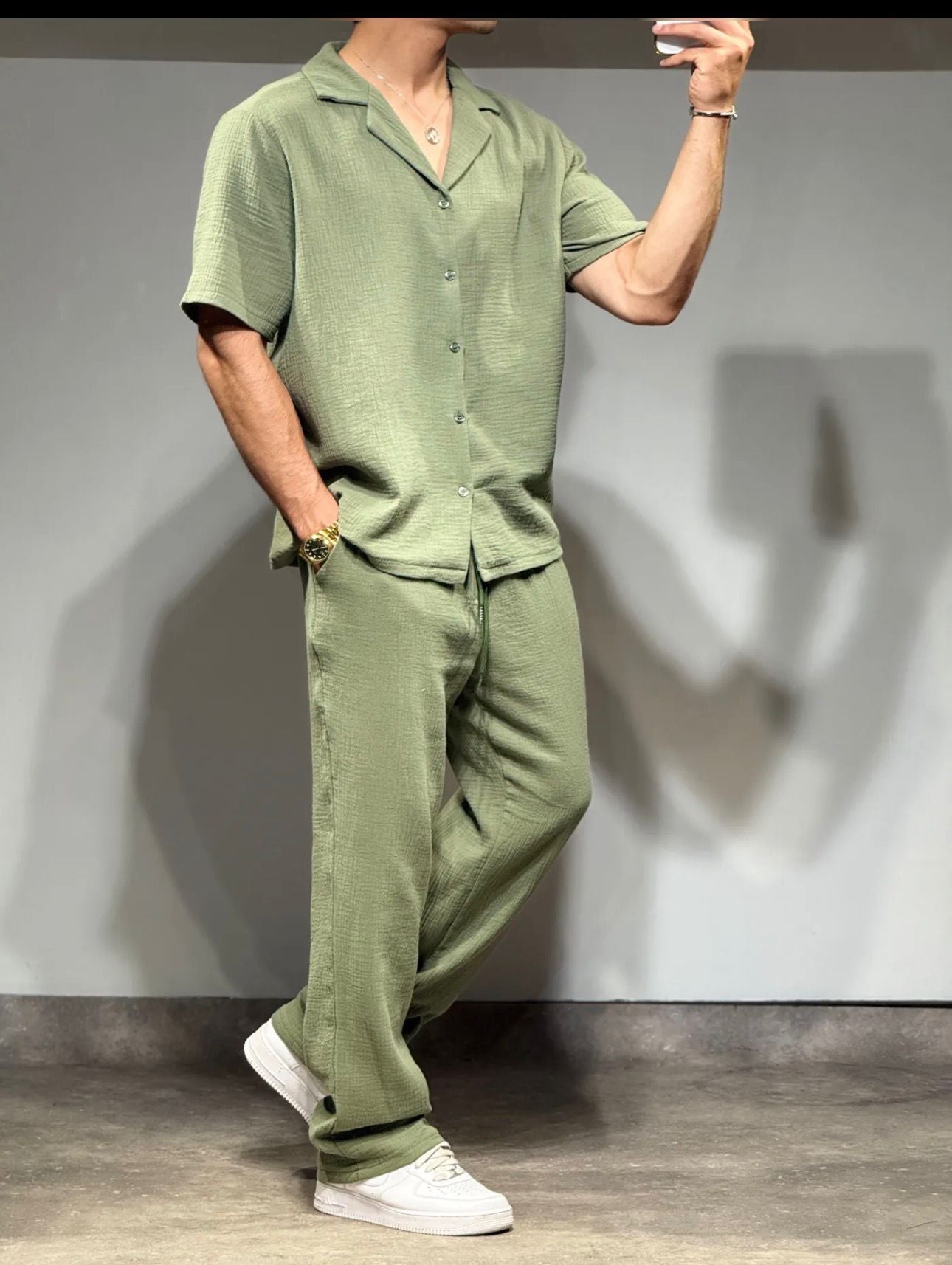 Ensemble Chemise Gaze + Pantalon Large - BLVCKSTORE