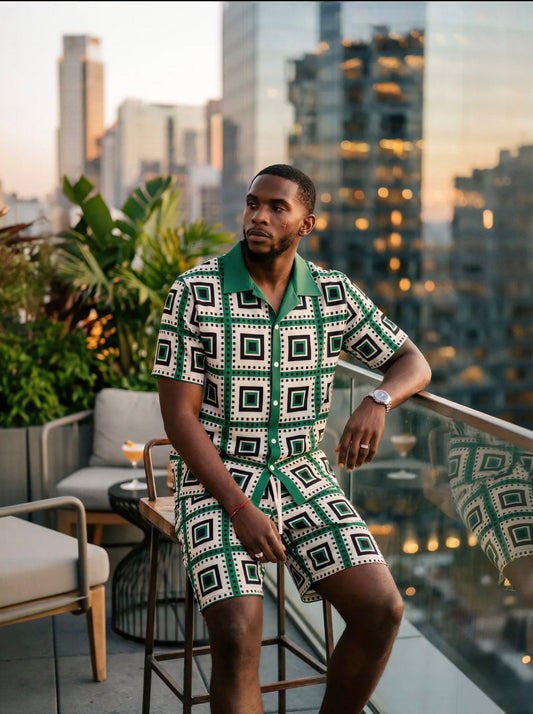 Ensemble Damier Géométrique - BLVCKSTORE