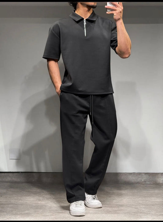 Ensemble Polo Zippé + Pantalon Large - BLVCKSTORE