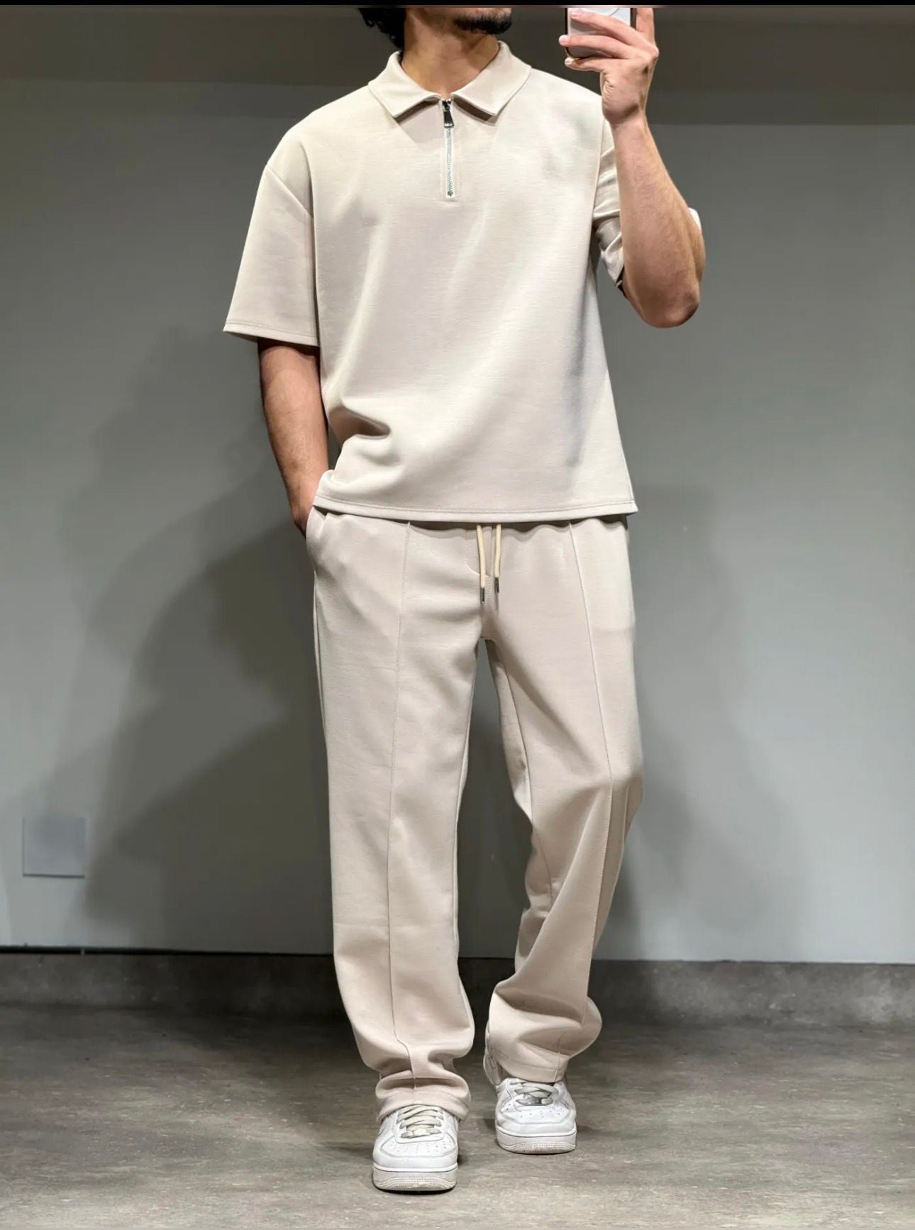 Ensemble Polo Zippé + Pantalon Large - BLVCKSTORE