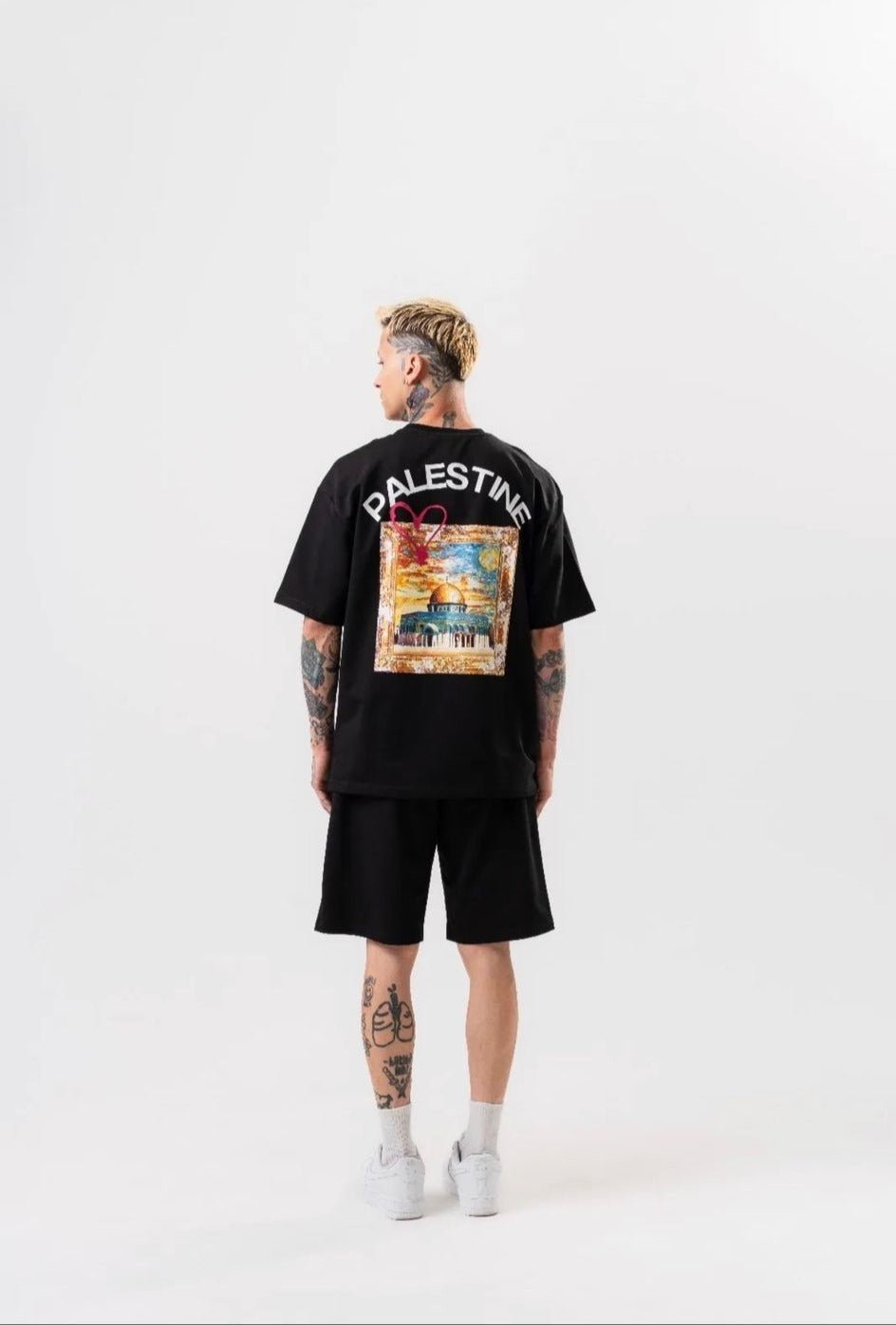 Ensemble t-shirt short Palestine Noir - BLVCKSTORE